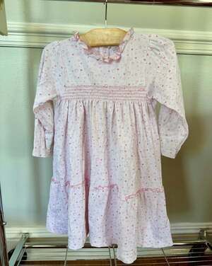 Kissy Kissy hearts smocked Pima dress